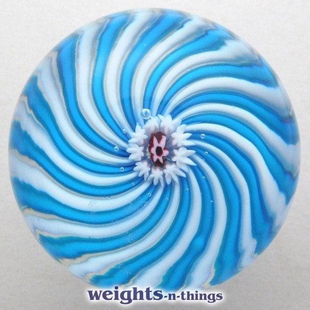 Turquoise/White Clockwise Swirl