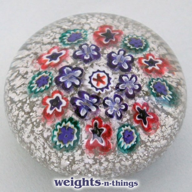 Millefiori on Silver Mica