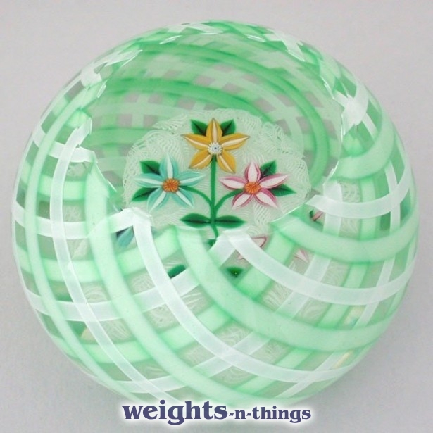 Green Basketweave- 3 flowers (2005)